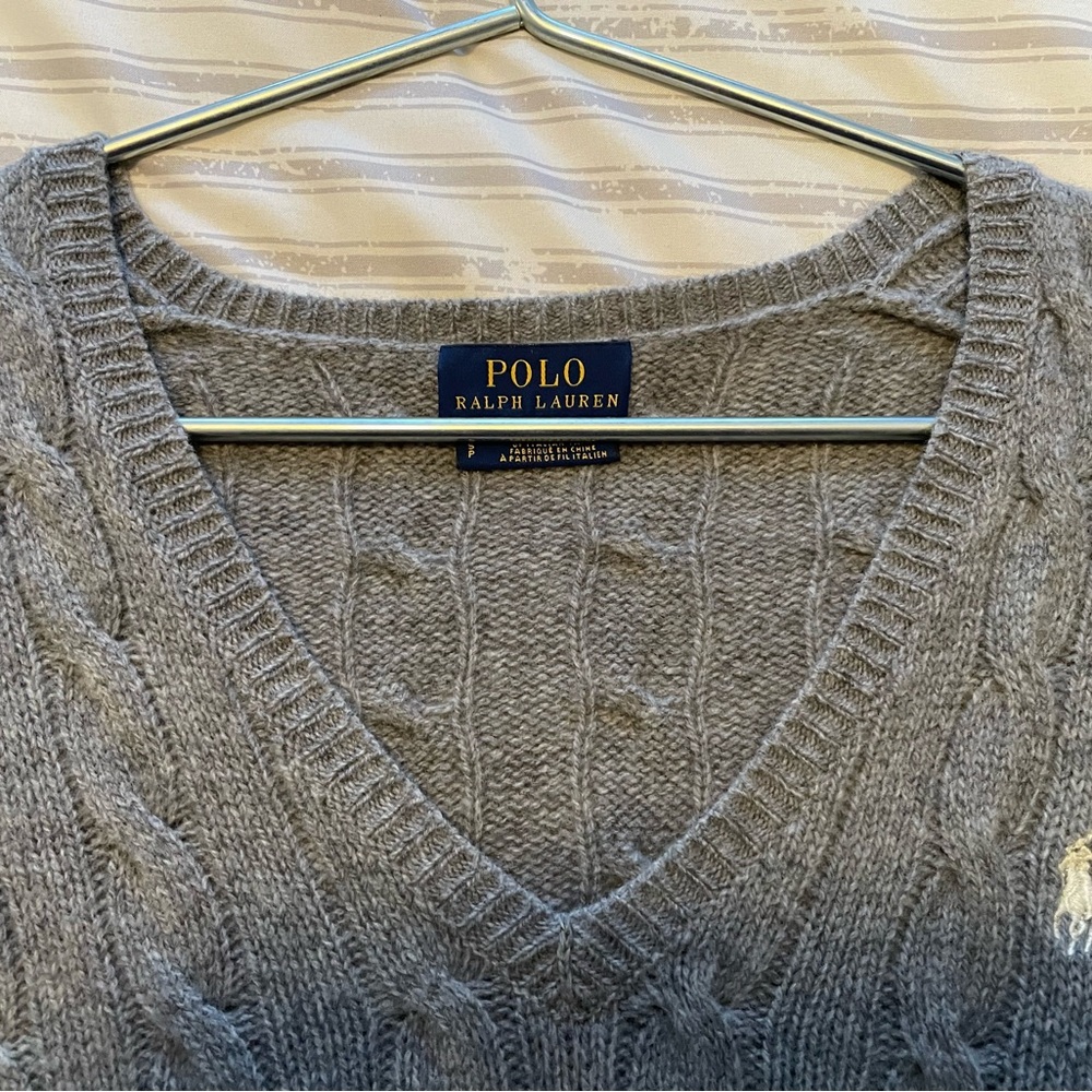 Polo Ralph Lauren Gray V-Neck Sweater